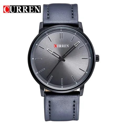 CURREN 8233 — Reloj de hombre en cuero, caja 42 mm con calendario