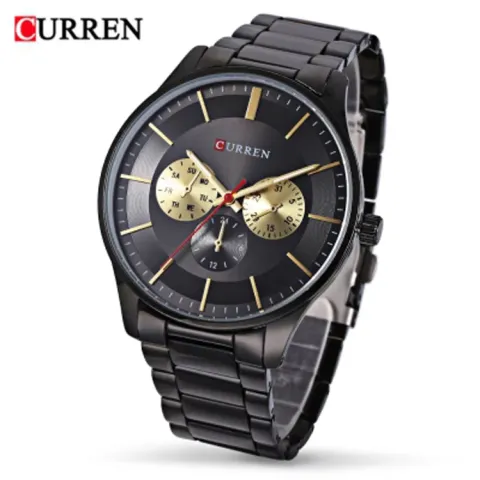 Reloj CURREN 8282 para hombre — acero inoxidable, esfera grande de 44 mm y cuarzo