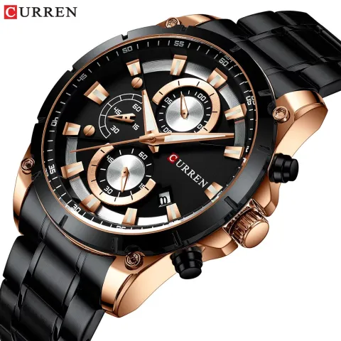 CURREN 8360 — Cronógrafo de acero para hombre