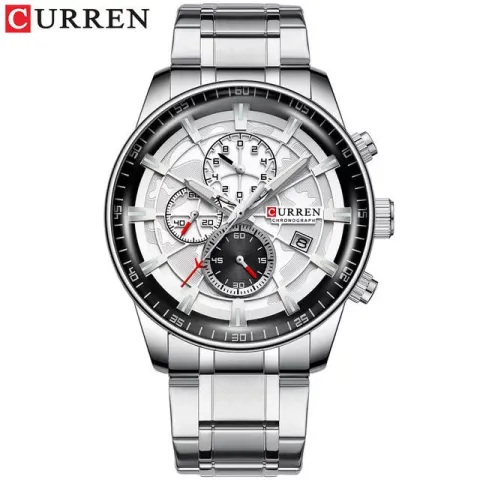 Reloj CURREN 8362 — cronógrafo de acero para hombre