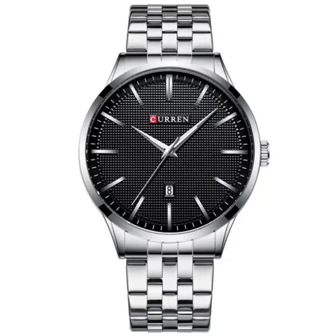 CURREN 8364 — Reloj formal de 45 mm con fechador y pulso de acero