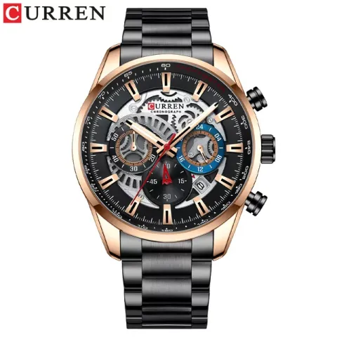 CURREN 8391 — Cronógrafo de cuarzo con brazalete de acero