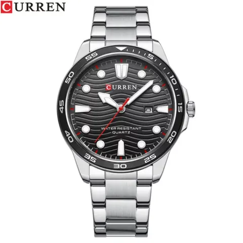 CURREN 8426 — Reloj de cuarzo en acero para hombre, con fecha