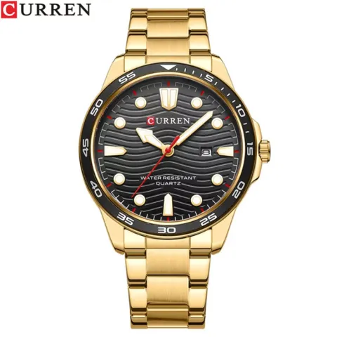 CURREN 8426 — Reloj de cuarzo en acero para hombre, con fecha