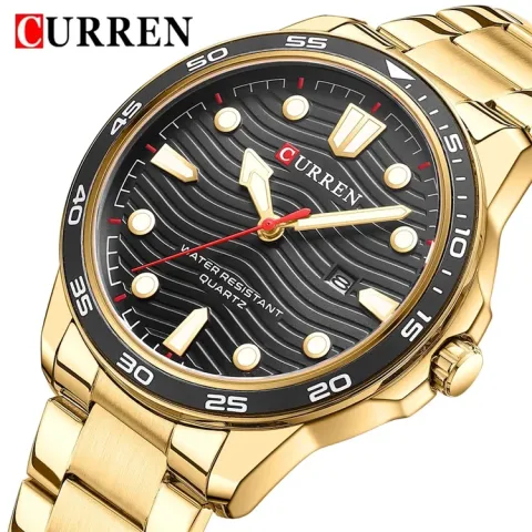 CURREN 8426 — Reloj de cuarzo en acero para hombre, con fecha