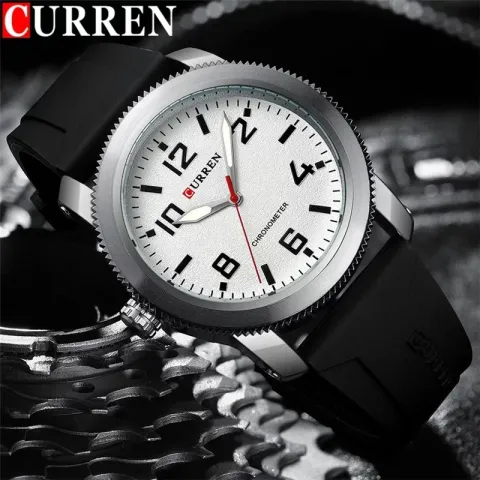 CURREN 8454 — Deportivo de 46 mm en silicona