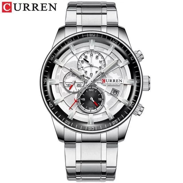 Reloj CURREN 8362 — cronógrafo de acero para hombre