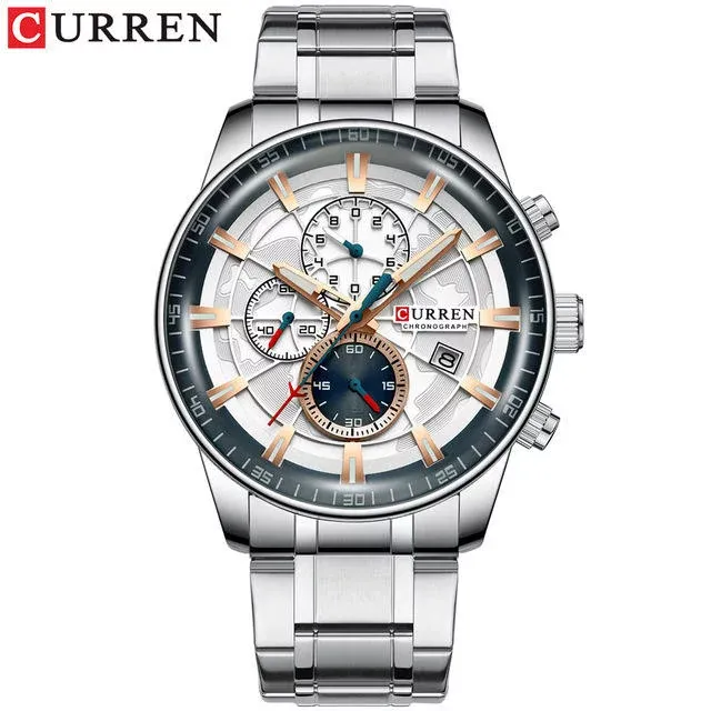 Reloj CURREN 8362 — cronógrafo de acero para hombre
