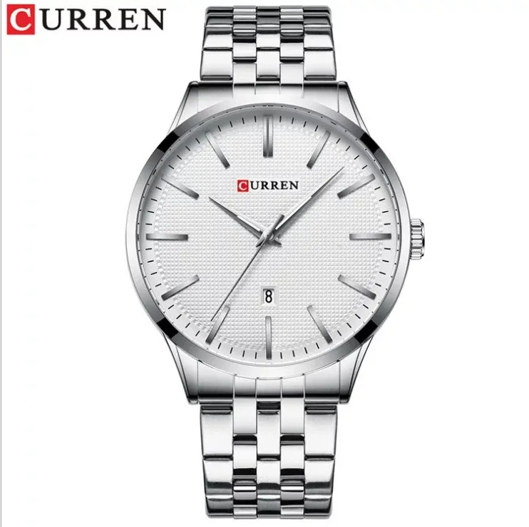 CURREN 8364 — Reloj formal de 45 mm con fechador y pulso de acero