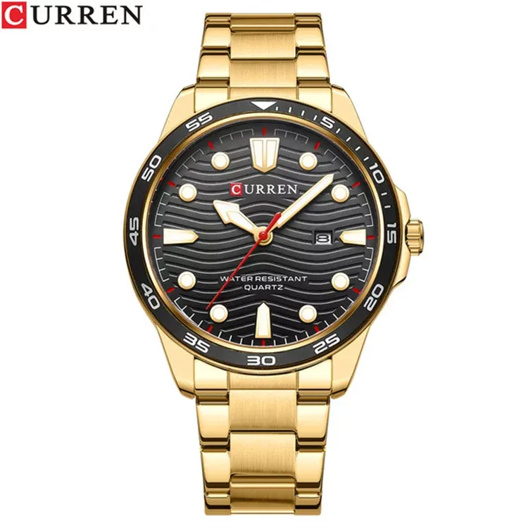 CURREN 8426 — Reloj de cuarzo en acero para hombre, con fecha